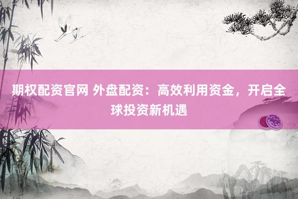 期权配资官网 外盘配资：高效利用资金，开启全球投资新机遇