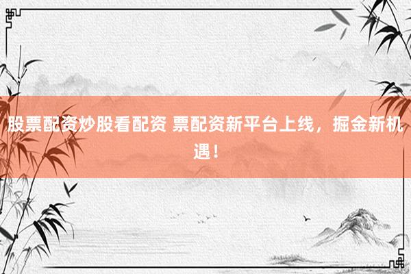 股票配资炒股看配资 票配资新平台上线，掘金新机遇！