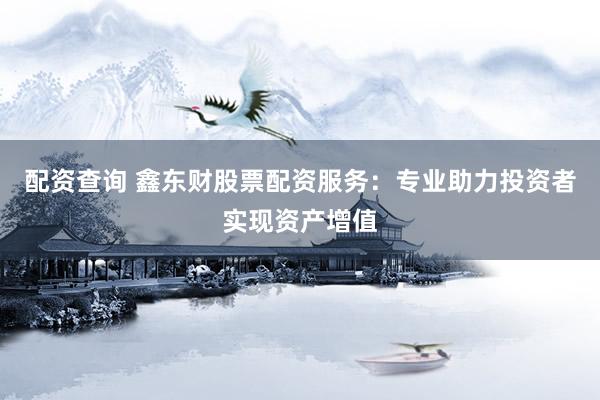 配资查询 鑫东财股票配资服务：专业助力投资者实现资产增值