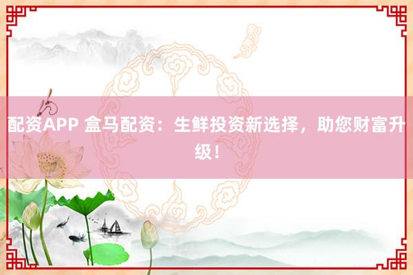 配资APP 盒马配资:生鲜投资新选择,助您财富升级!