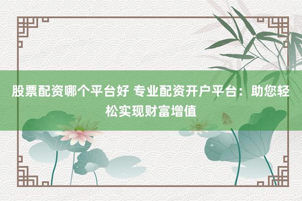 股票配资哪个平台好 专业配资开户平台:助您轻松实现财富增值