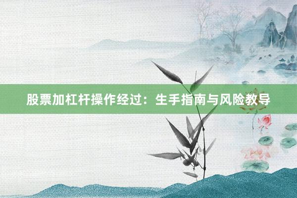 股票加杠杆操作经过：生手指南与风险教导