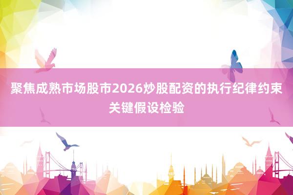 聚焦成熟市场股市2026炒股配资的执行纪律约束关键假设检验