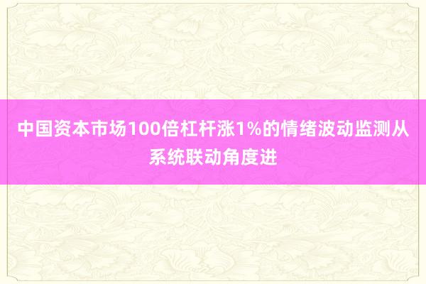 中国资本市场100倍杠杆涨1%的情绪波动监测从系统联动角度进