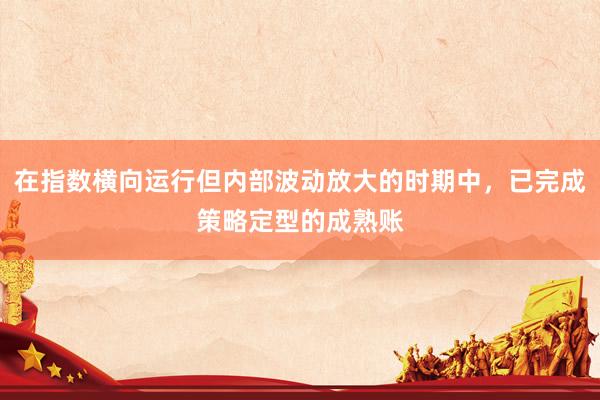 在指数横向运行但内部波动放大的时期中，已完成策略定型的成熟账