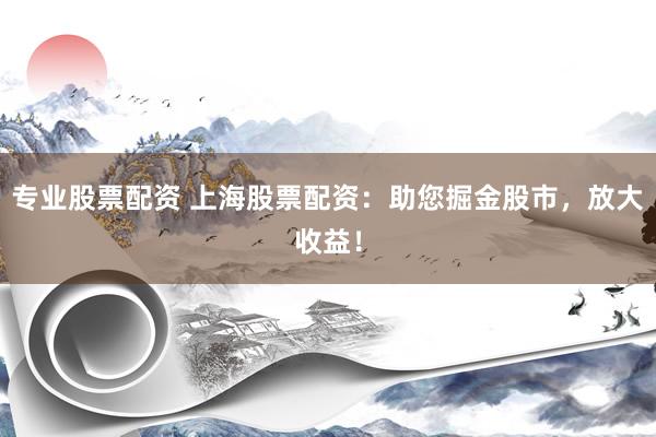 专业股票配资 上海股票配资：助您掘金股市，放大收益！