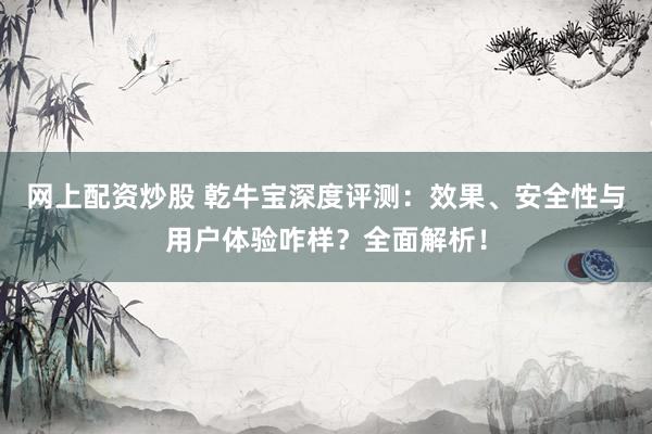 网上配资炒股 乾牛宝深度评测:效果、安全性与用户体验咋样?全面解析!