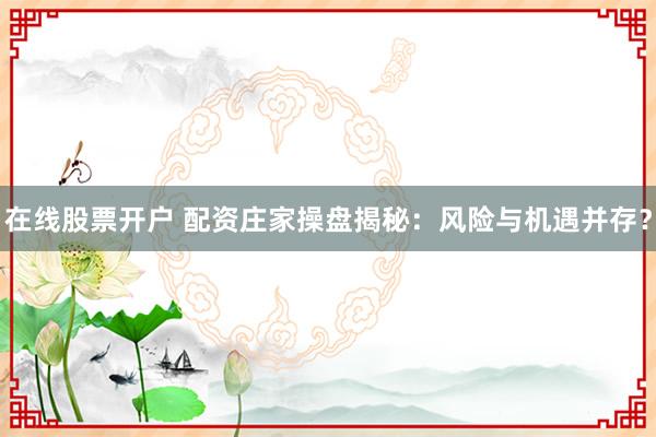 在线股票开户 配资庄家操盘揭秘：风险与机遇并存？